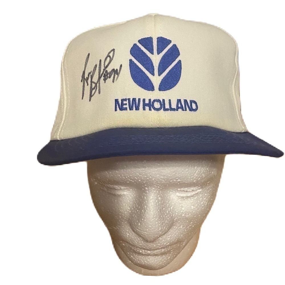 Vintage New Holland Ron Benfield Signed Autograph Hat K Products Snap Back